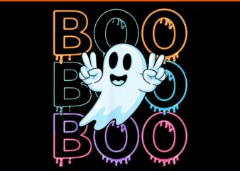 Ghost Peace Sign Boo Halloween PNG t shirt design template