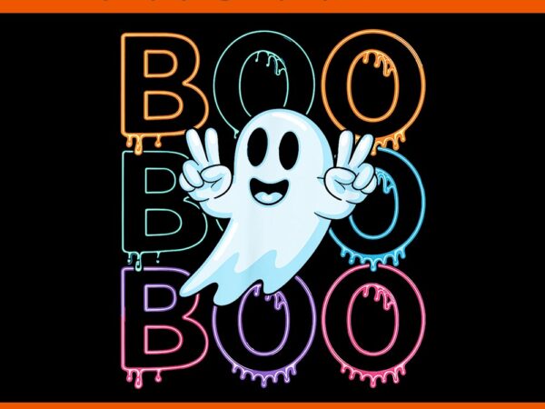 Ghost peace sign boo halloween png t shirt design template