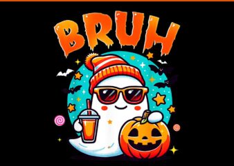 Bruh Ghost Halloween PNG, Ghost Trick Or Treat Candy Halloween PNG