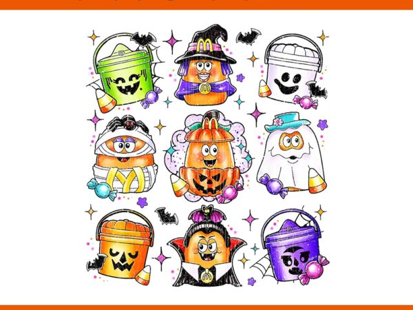 Chicken nuggets pumpkin halloween 90’s vintage png t shirt vector file