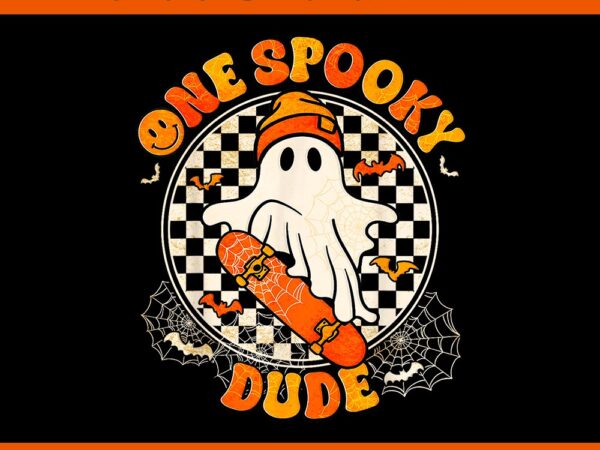 One spooky dude halloween groovy boo skate png t shirt design online