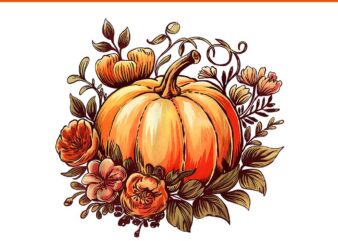 Fall Autumn Pumpkin Graphic Vintage Thanksgiving PNG