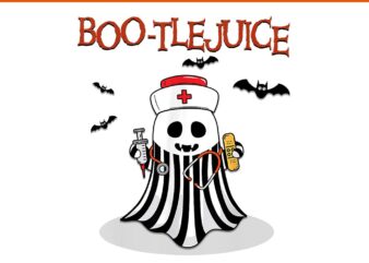 Boo-Tlejuice Ghost Nurse Halloween PNG