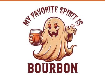 My Favorite Spirit is Bourbon Ghost Halloween PNG