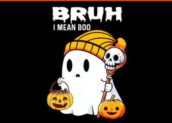 Halloween Bruh Ghost Boo Skull Pumpkin PNG