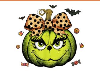 Grinc Pumpkin Coquette Halloween Spooky Season PNG