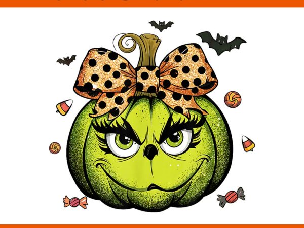 Grinc pumpkin coquette halloween spooky season png t shirt design template