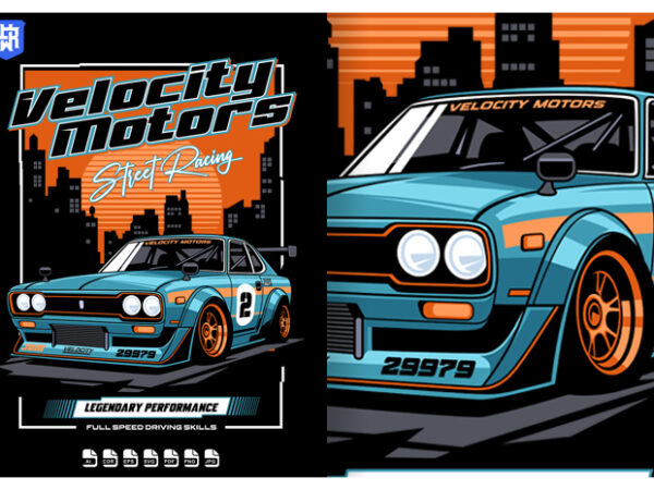 Velocity motors steet racing t shirt vector art