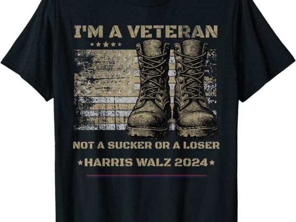 Veterans for kamala harris tim walz 2024 election usa flag t-shirt