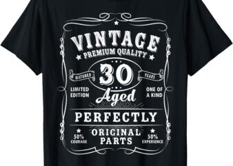 Vintage 30th Birthday Decorations Men Gag Funny 30 Birthday T-Shirt