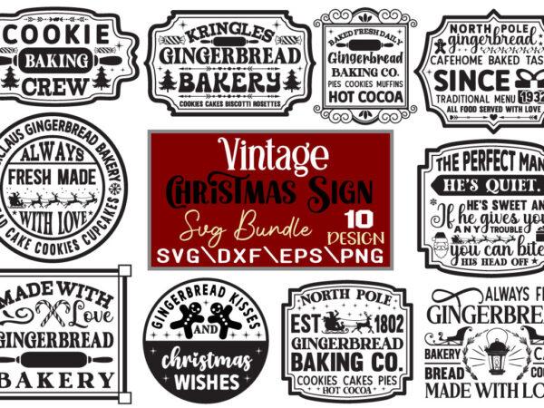 Vintage christmas sign t-shirt bundle vintage christmas sign svg bundle