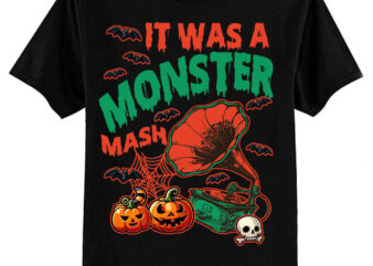 Vintage Funny It Was A Monster Mash Dark Humor Halloween T-Shirt ltsp