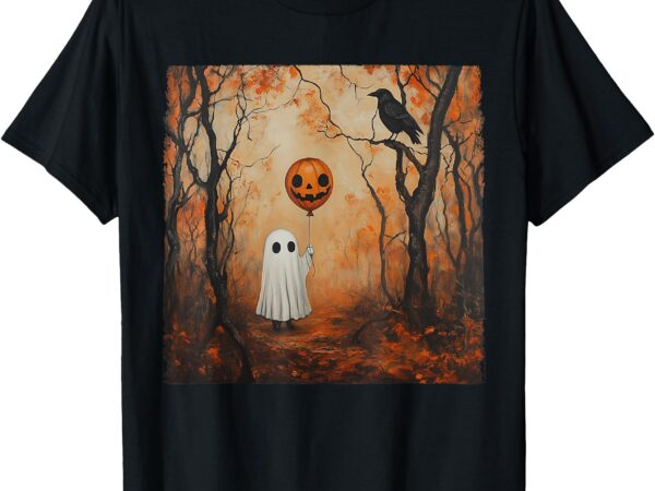 Vintage ghost pumpkin gothic halloween ghost spooky season t-shirt