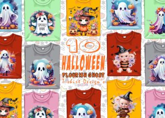 10 Flourish Halloween Spooky Ghost at only 5$