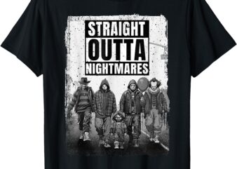 Vintage Horror Halloween Scary Straight outta nightmares T-Shirt