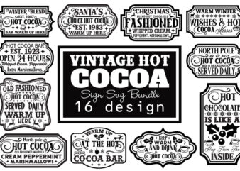 Vintage Hot Cocoa T-shirt Bundle Vintage Hot Cocoa SVG Bundle