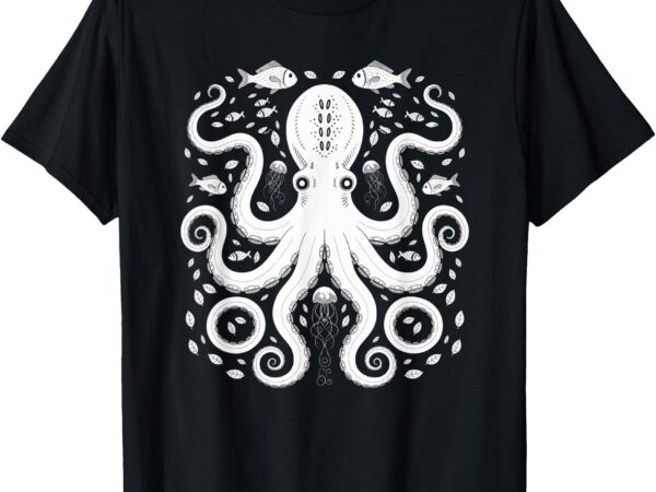 Vintage octopus retro graphic octopuses women men fisherman t-shirt