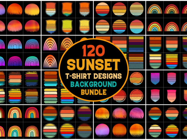 Vintage sunset graphic bundle