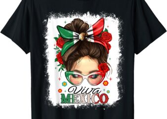 Viva Mexico Independence Day Shirts Women Girls Mexican Flag T-Shirt