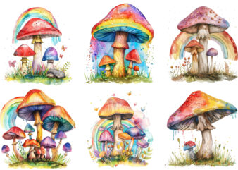 Watercolor Mushroom Sublimation