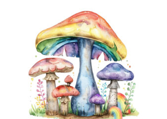 Watercolor Mushroom Sublimation