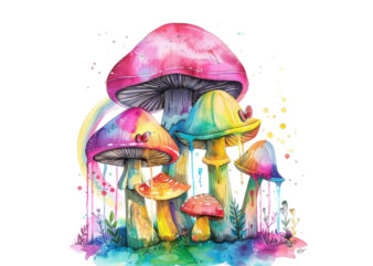 Watercolor Mushroom Sublimation