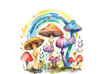 Watercolor Mushroom Sublimation