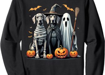 Weimaraner Halloween Costume Mummy Witch Ghost Dog Lover Sweatshirt