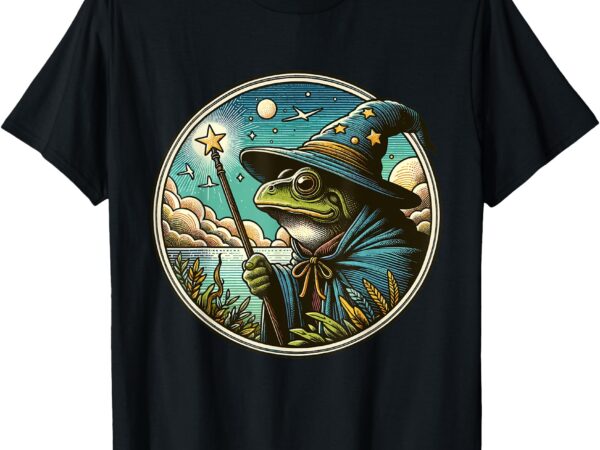 Whimsical frog wizard t-shirt