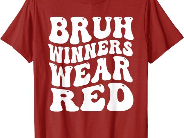 Winners wear red team spirit week game sports day groovy t-shirt