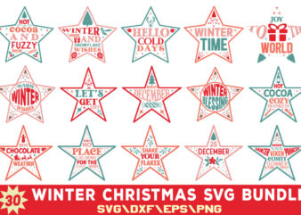 Winter Christmas T-shirt Bundle Winter Christmas SVG Bundle