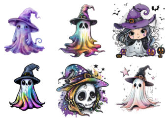 Witchy Gothic cute cartoon ghost