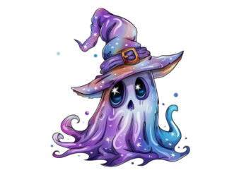 Witchy Gothic cute cartoon ghost