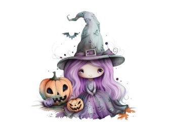 Witchy Gothic cute cartoon ghost