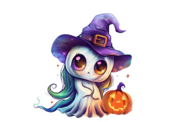 Witchy Gothic cute cartoon ghost