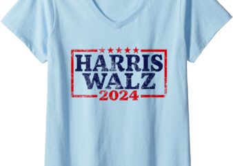 Womens Harris Waltz 2024 Election Kamala Harris Tim Waltz 2024 V-Neck T-Shirt