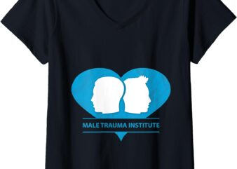 Womens Male Trauma Insitute V-Neck T-Shirt