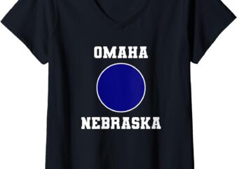 Womens Nebraska Blue Dot Democratic 2nd District Omaha V-Neck T-Shirt