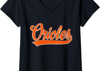 Womens Orioles Name Retro Vintage Gift for Men Women Boy Girl V-Neck T-Shirt