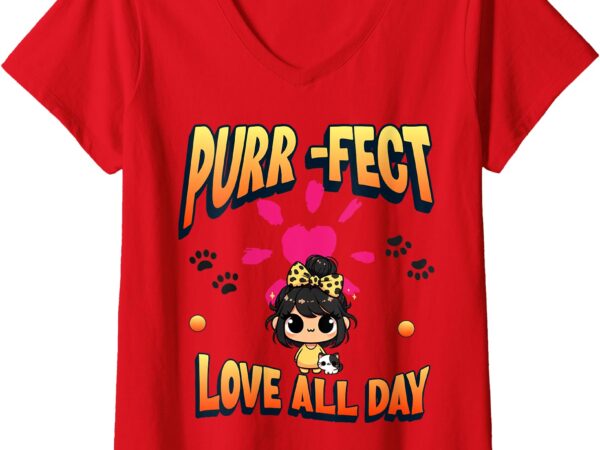 Womens purrfect love all day v-neck t-shirt