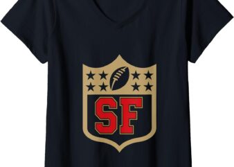 Womens SF Niner American Football V-Neck T-Shirt