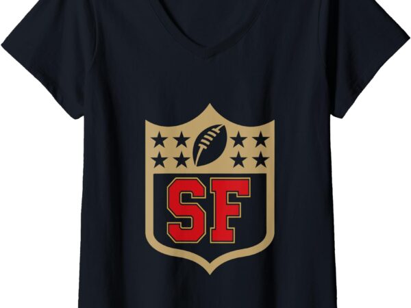 Womens sf niner american football v-neck t-shirt