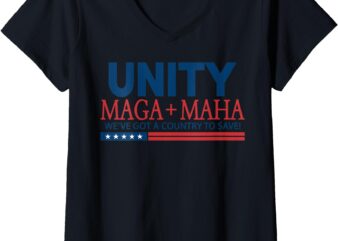 Womens Unity Maga Maha We’ve Got A Country To Save V-Neck T-Shirt