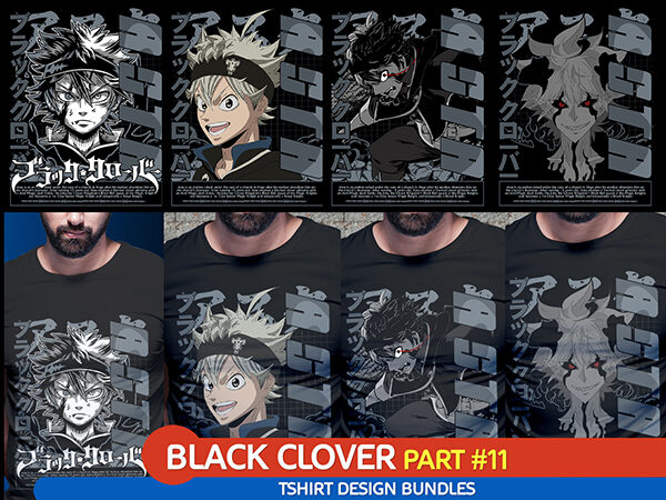 Asta black clover part 11 anime tshirt design bundle