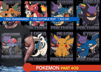 [PART #9] POKEMON ANIME T Shirt Design BUNDLE