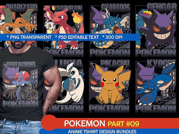 [part #9] pokemon anime t shirt design bundle