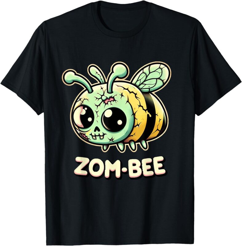 Zom-Bee Adorably Creepy Zombie Bee Cartoon Halloween T-Shirt