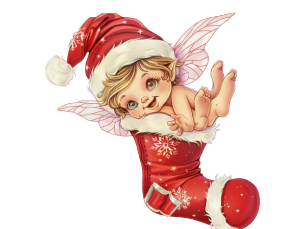 Baby fairy santa t shirt template