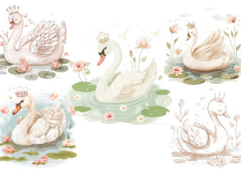 cute swan clipart