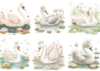 cute swan clipart